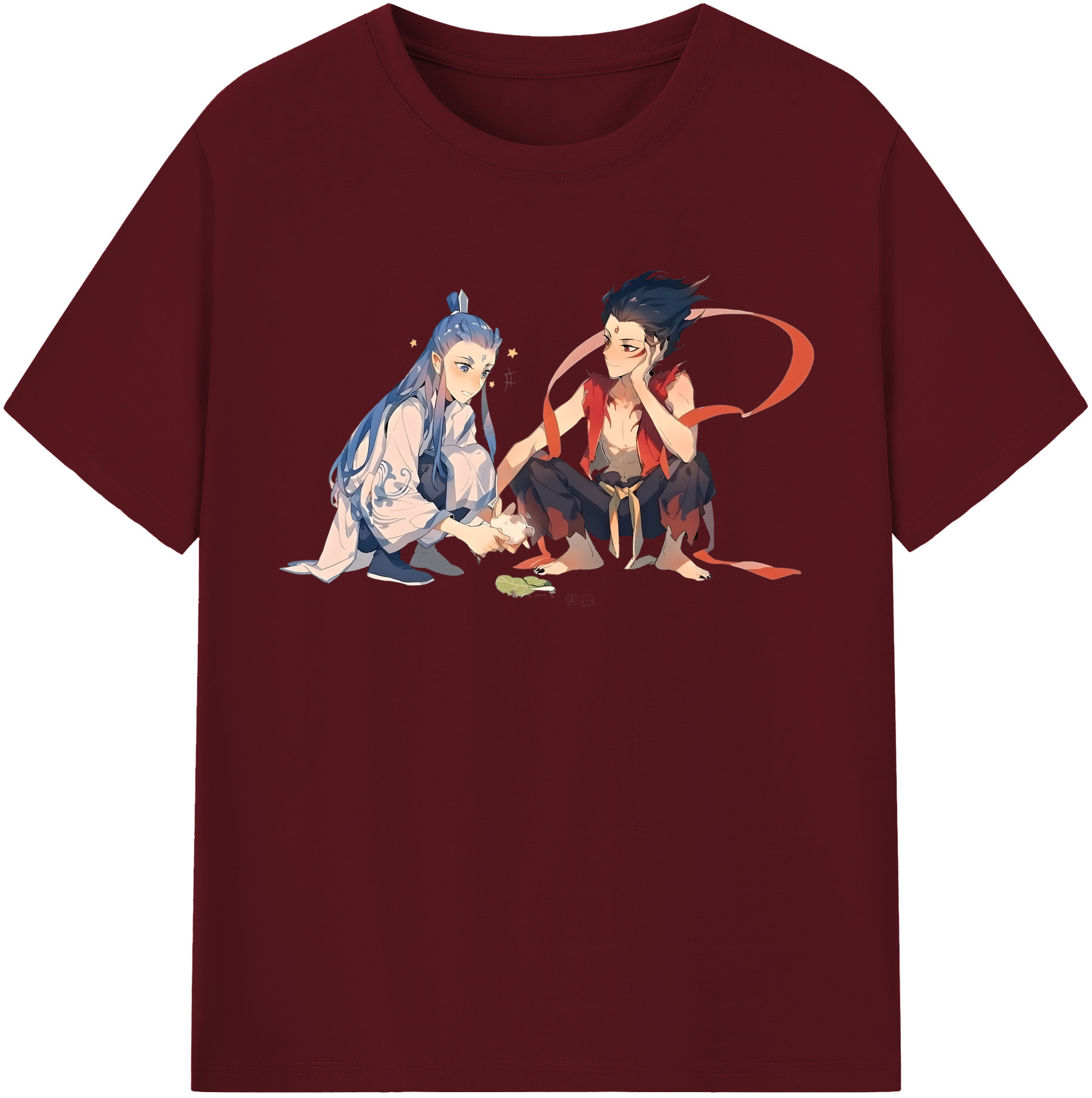 （画像用） Ne Zha 2 ナタ 魔童の大暴れ 綿100％半袖Tシャツ（フロントプリント）